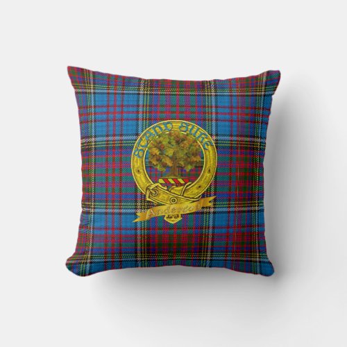 Anderson Clan Tartan  Motif Throw Pillow