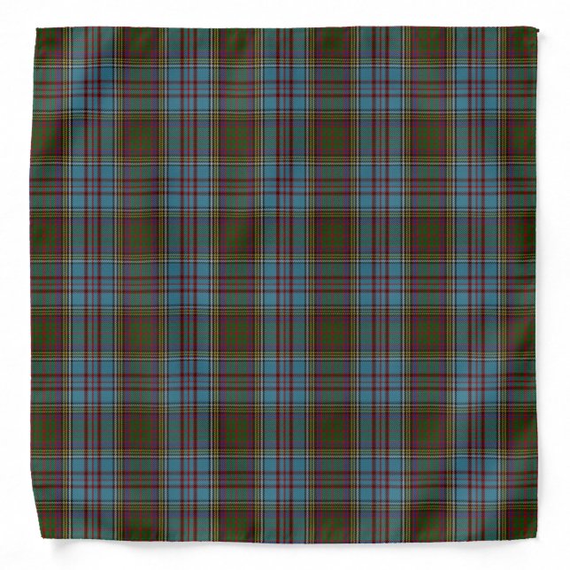 Anderson Clan Tartan Plaid Pattern Scottish Bandana (Front)