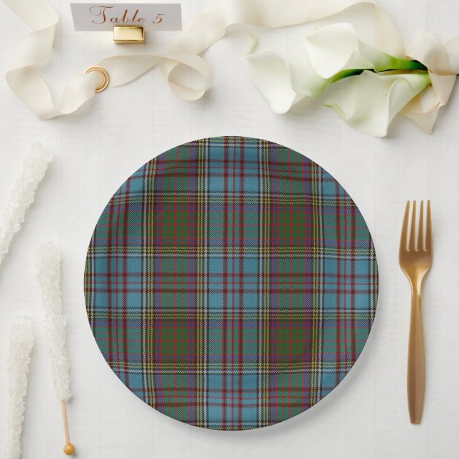 Anderson Clan Tartan Plaid Pattern Scottish Paper Plates (Wedding)