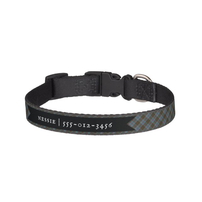 Anderson Clan Tartan Plaid Pattern Scottish Pet Collar (Front)