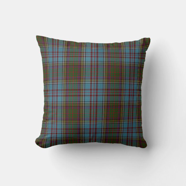 Anderson Clan Tartan Plaid Pattern Scottish Throw Pillow (Front)