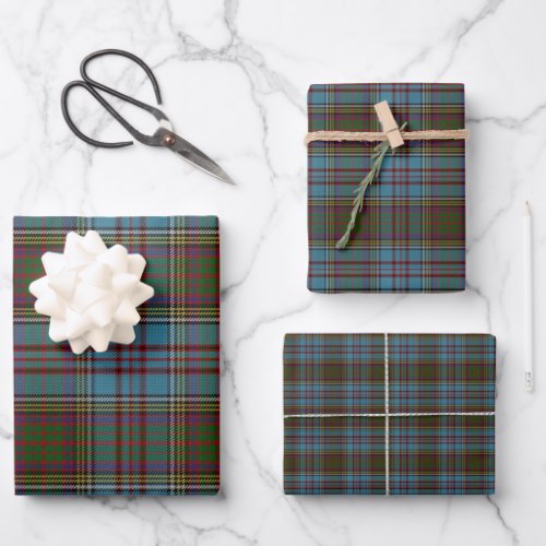 Anderson Clan Tartan Plaid Pattern Scottish Wrapping Paper Sheets