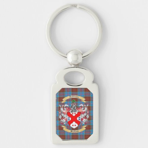 Anderson Crest w Anderson Tartan  Keychain