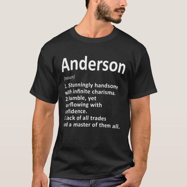 Anderson Definition Personalized Name Funny Birthd T-Shirt (Front)