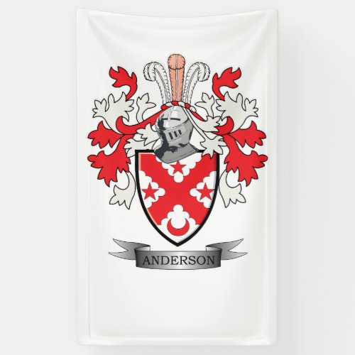 Anderson Family Crest Coat of Arms Banner
