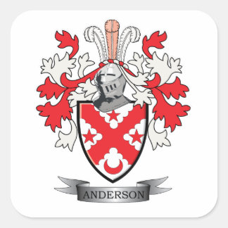 Anderson Family Crest Coat of Arms Square Sticker