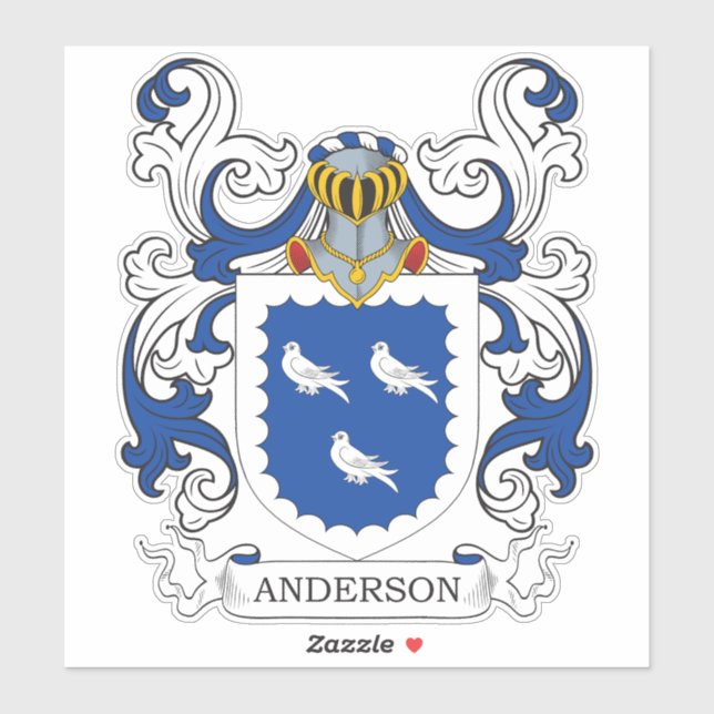 Anderson Family Crest Sticker (Sheet)