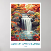 Anderson Japanese Gardens Vintage Travel Poster