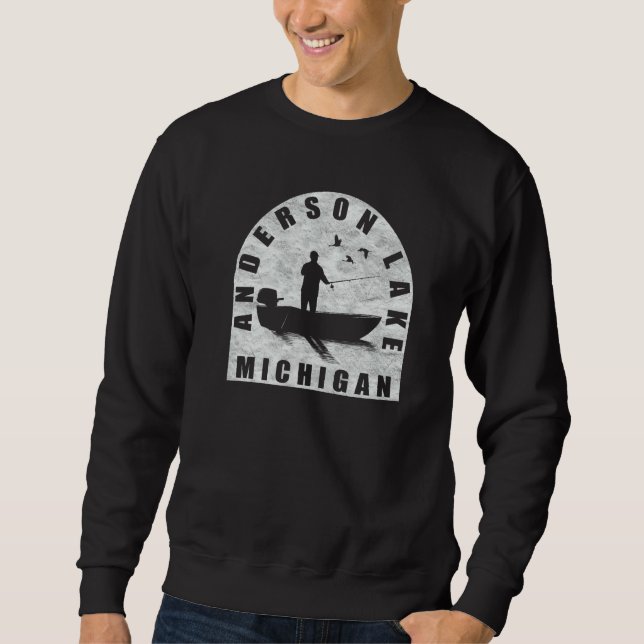 Anderson Lake Fishing Michigan Sweatshirt (Front)