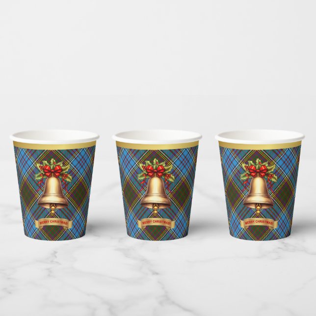Anderson Personalized Tartan Christmas Paper Cups (Multi)