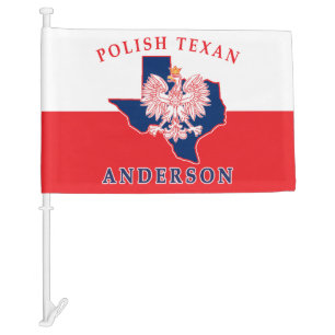 Anderson Polish Texan Car Flag
