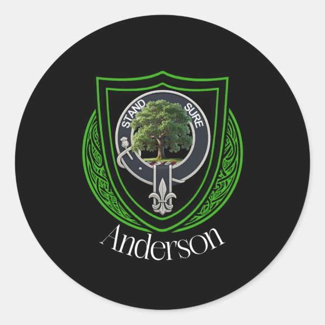 Anderson Scottish Clan Crest Classic Round Sticker (Front)