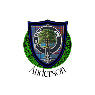 Anderson Scottish Clan Tartan and Crest Flask