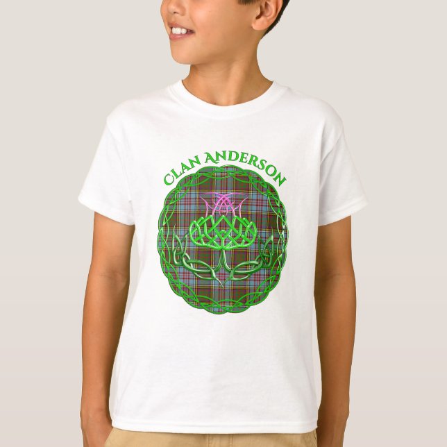 Anderson Scottish Tartan Celtic Thistle T-Shirt (Front)