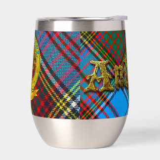 Anderson Tartan and Clan Emblem Thermal Wine Tumbler