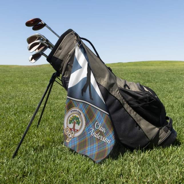 Anderson Tartan Golf Personalized (for him) Golf Towel (Green)