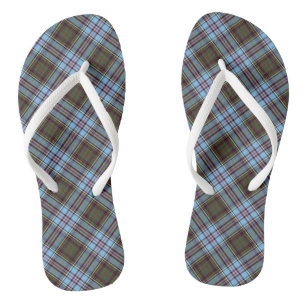 Anderson Tartan Light Blue Plaid Flip Flops