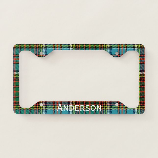 Anderson Tartan Plaid License Plate Frame (Front)