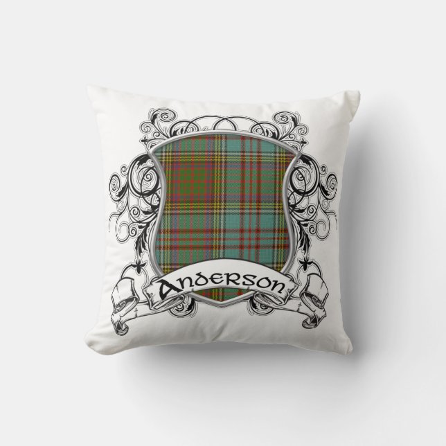 Anderson Tartan Shield Throw Pillow (Front)