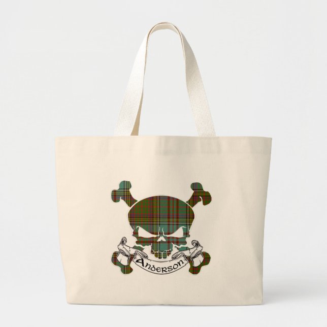 Anderson Tartan Skull Tote Bag (Front)