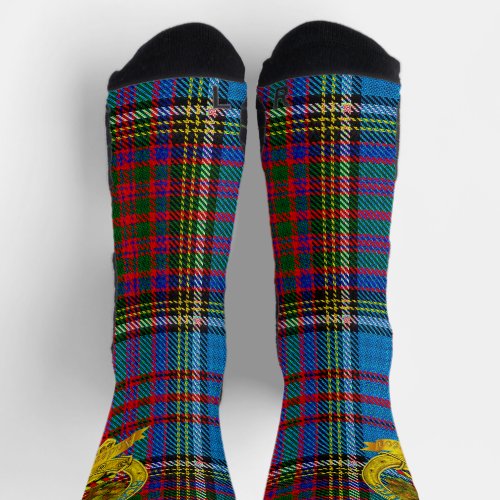 Anderson Tartan with Emblem and Motto Crew Socks