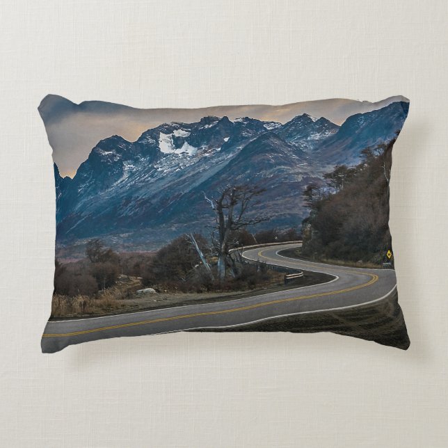 Andes Highway, Tierra del Fuego, Argentina Accent Pillow (Front)