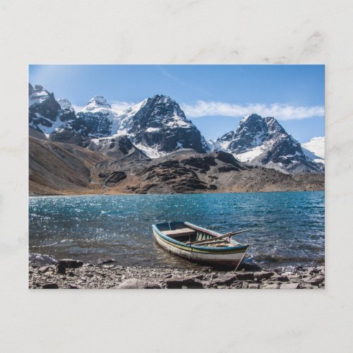 Andes Mountain Climbing Ice Peak _ Bolivia Trek Postcard