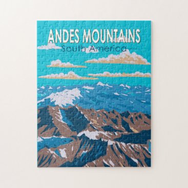 Andes Mountains South America Travel Art Vintage Jigsaw Puzzle