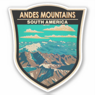 Andes Mountains South America Travel Art Vintage Sticker