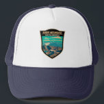 Andes Mountains South America Travel Art Vintage Trucker Hat<br><div class="desc">Andes Mountains in a vector art style. The Andes,  running along South America's western side,  is among the world's longest mountain ranges</div>