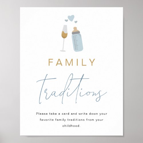 ANDI Blue Poppin Bottles Family Traditions Sign