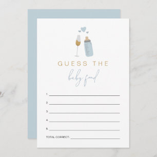 ANDI Blue Poppin' Bottles Guess the Baby Food Game Invitation