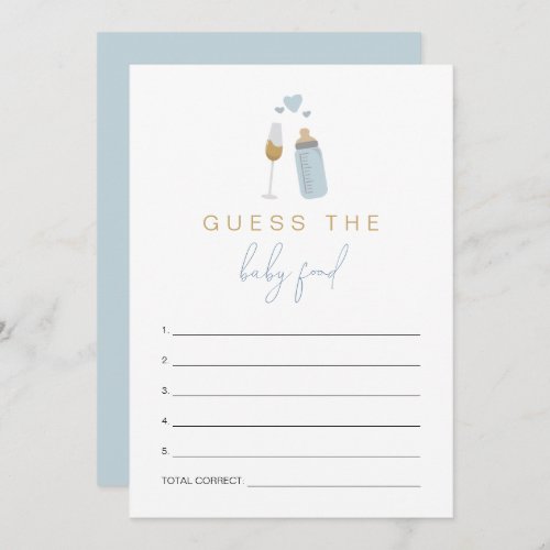 ANDI Blue Poppin Bottles Guess the Baby Food Game Invitation