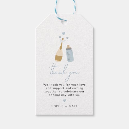 ANDI Dusty Blue Poppin Bottles Baby Boy Gift Tags