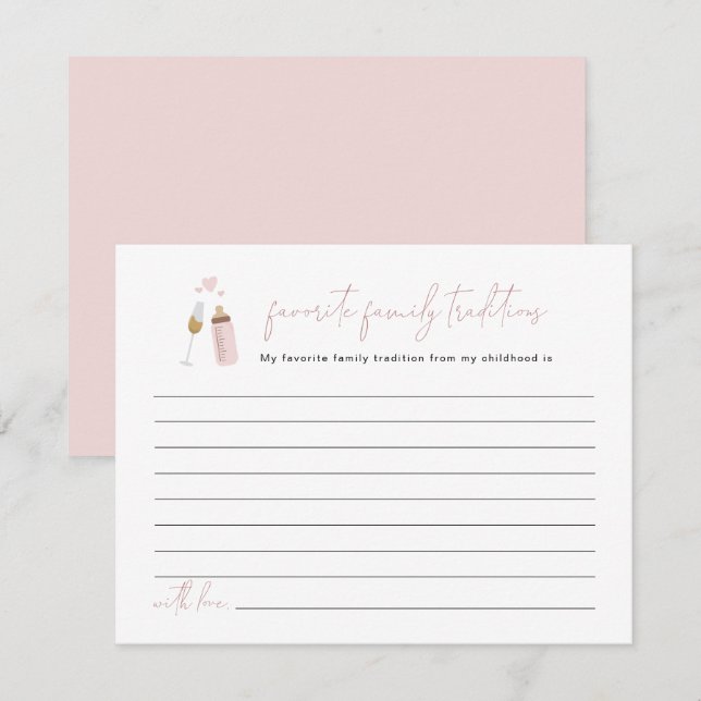 ANDI Dusty Rose Poppin Bottles Family Traditions Enclosure Card (Front/Back)