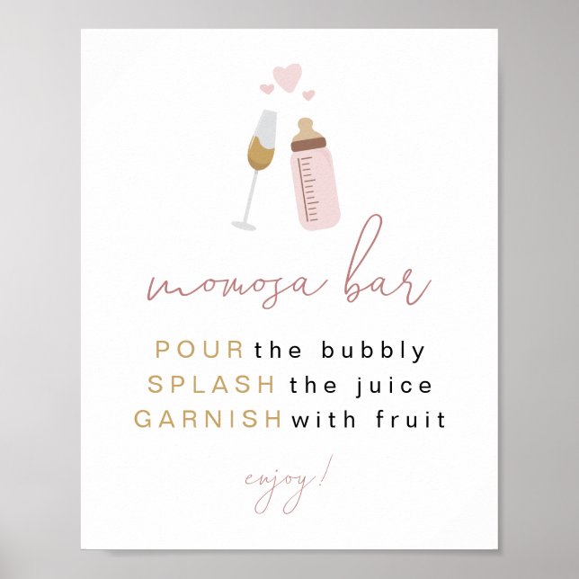 ANDI Dusty Rose Poppin' Bottles Momosa Bar Sign (Front)