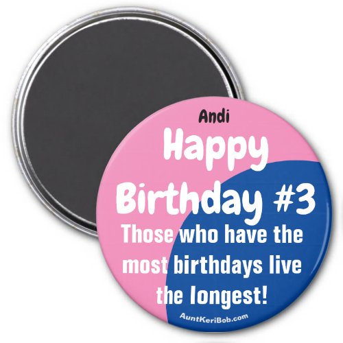 Andi Happy Birthday 3 Girl Magnet