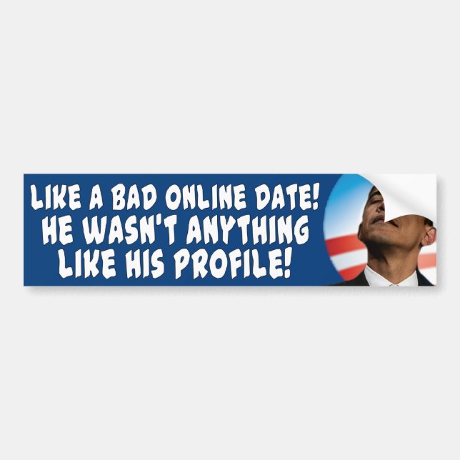 Andi Obama Bad Online date Bumper Sticker (Front)