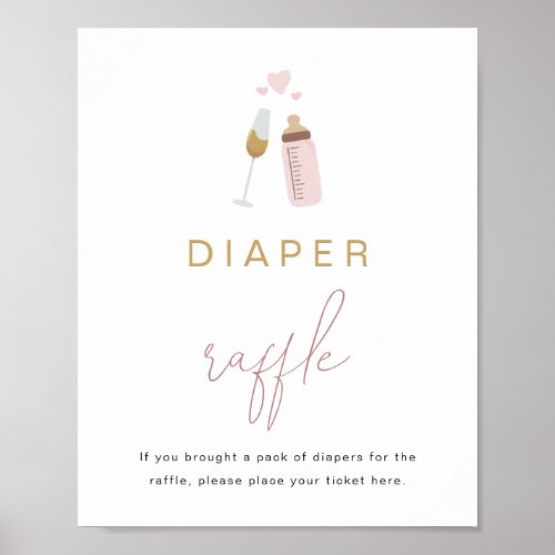 ANDI Pink Poppin Bottles Baby Diaper Raffle Game Poster