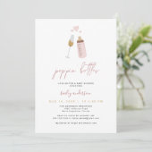 ANDI Pink Poppin' Bottles Boy Baby Shower  Invitation (Standing Front)