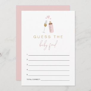 ANDI Pink Poppin' Bottles Guess the Baby Food Game Invitation