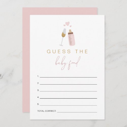 ANDI Pink Poppin Bottles Guess the Baby Food Game Invitation