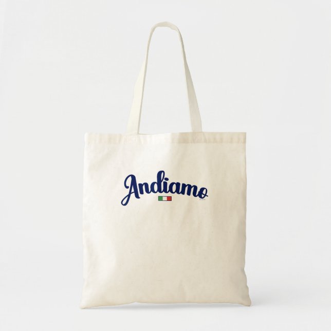  Andiamo Let'S Go To Italy Italian Travel Navy Scr Tote Bag (Front)