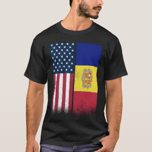 Andorra Andorran American Flags Proud USA Andorra T-Shirt