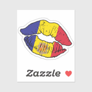 Andorra Andorran Lipstick Love Flag Sticker