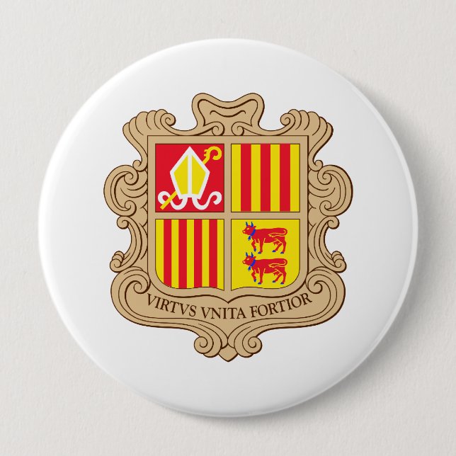 Andorra Coat of Arms Button (Front)