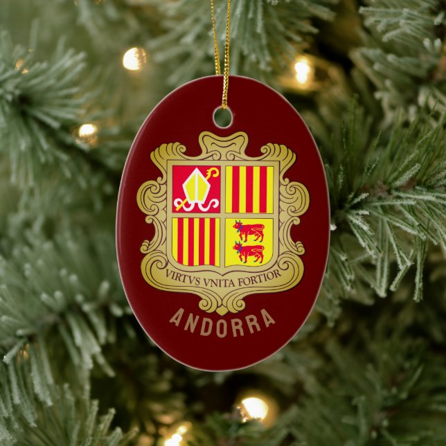 Andorra coat of arms ceramic ornament (Tree)