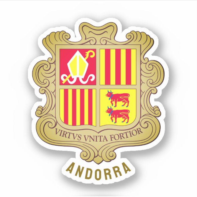 Andorra coat of arms sticker (Front)