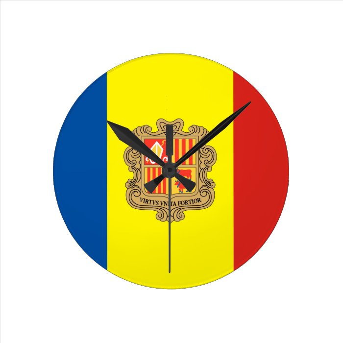 andorra country flag clock