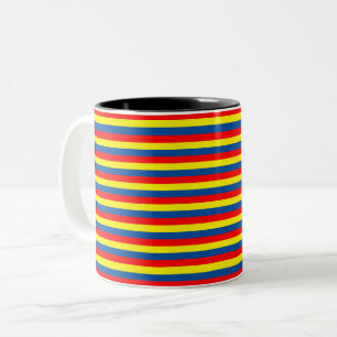 Andorra Ecuador romania moldova colombia flag stri Two-Tone Coffee Mug